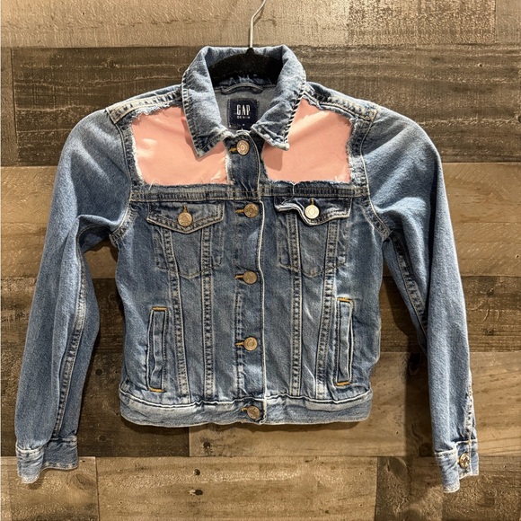 GAP Blue Denim Jacket with Pink Details